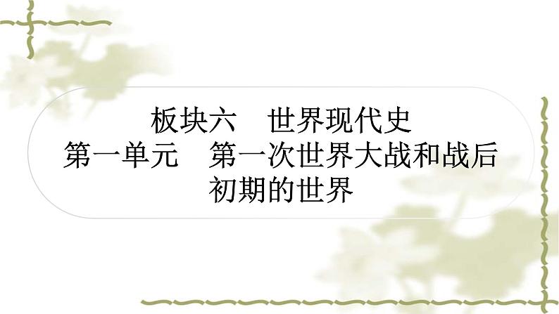 中考历史复习世界现代史第一单元第一次世界大战和战后初期的世界作业课件01