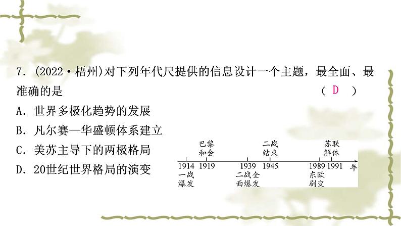 中考历史复习世界现代史第四单元走向和平发展的世界作业课件第8页