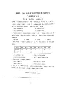 山东省济宁市汶上县2022-2023学年部编版八年级下学期期中测试历史试题