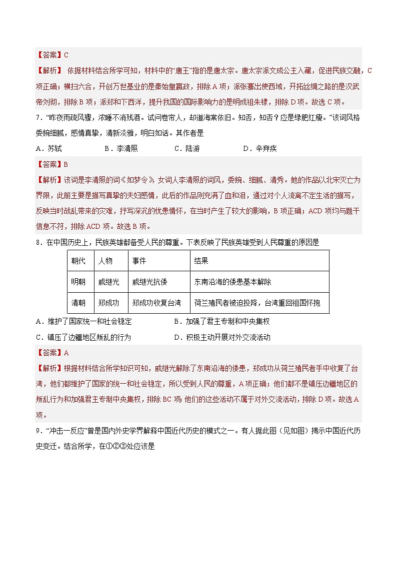 2023年中考第二次模拟考试卷：历史（江西卷）（全解全析）03