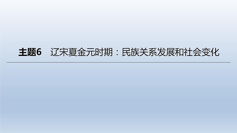 中考历史总复习一轮复习课件：主题06　辽宋夏金元时期：民族关系发展和社会变化(含答案)01