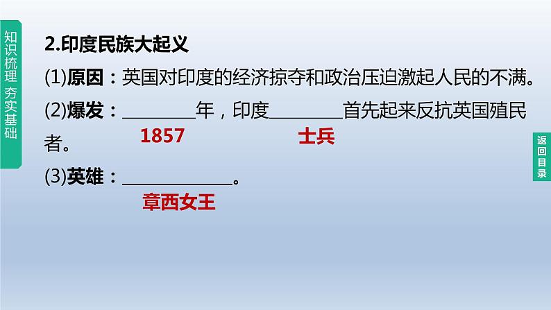 中考历史总复习一轮复习课件：主题27　殖民地人民的反抗与资本主义制度的扩展(含答案)第5页