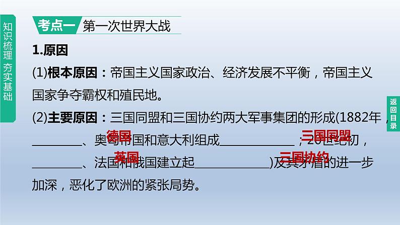 中考历史总复习一轮复习课件：主题29　第一次世界大战和战后初期的世界(含答案)第5页