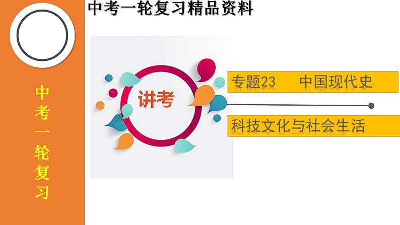 中考历史一轮复习精品课件专题23 科技文化与社会生活01