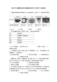 2023年安徽省亳州市谯城区联考中考历史二模试卷(含答案解析)