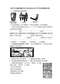 2023年安徽省滁州市定远县青山中学中考历史模拟试卷(含答案解析)