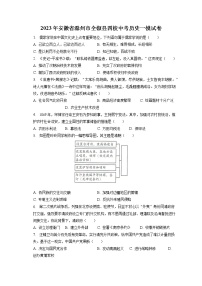 2023年安徽省滁州市全椒县四校中考历史一模试卷(含答案解析)