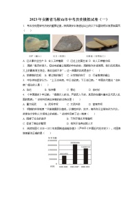 2023年安徽省马鞍山市中考历史模拟试卷（一）(含答案解析)