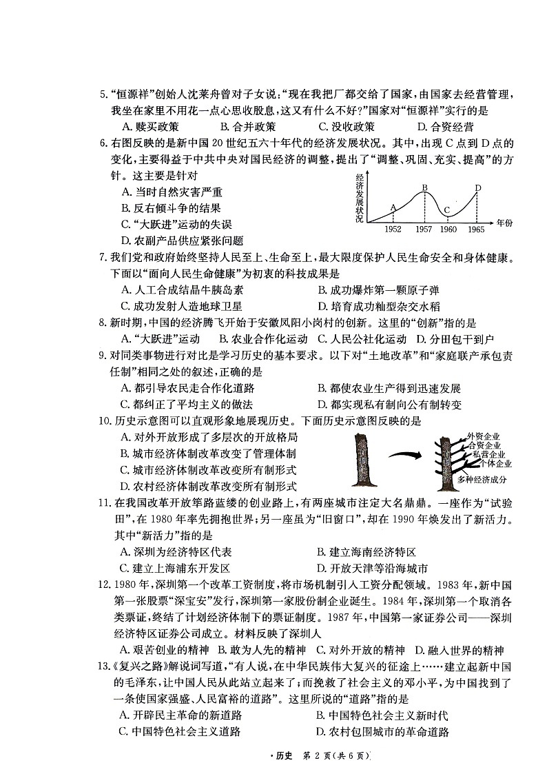 山西省临汾市尧都区2022-2023学年八年级下学期期中阶段评估历史试题02