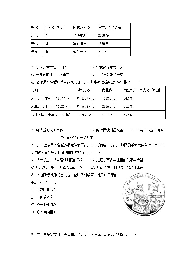 2023年福建省百校联考中考历史诊断试卷（4月份）（含解析）02