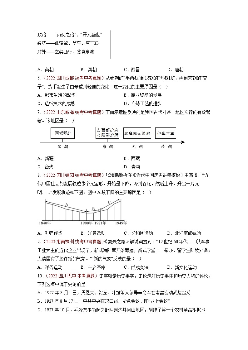 真题重组卷01-冲刺2023年中考历史精选真题重组卷（云南专用）02
