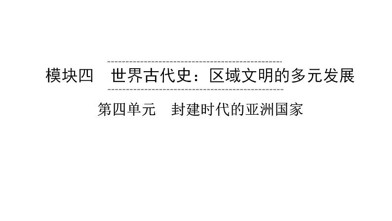 2023年安徽省中考历史一轮知识点梳理世界古代史第四单元　封建时代的亚洲国家 课件01