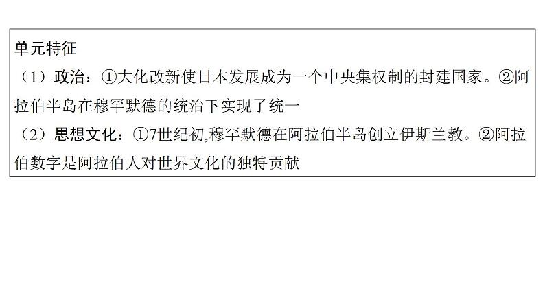 2023年安徽省中考历史一轮知识点梳理世界古代史第四单元　封建时代的亚洲国家 课件03