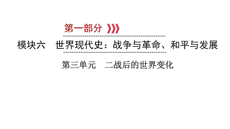 2023年安徽省中考历史一轮知识点梳理世界现代史第三单元　二战后的世界变化 课件第1页