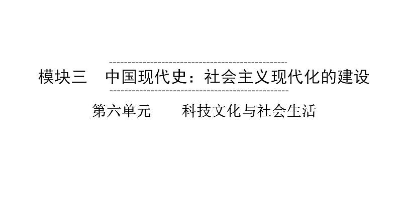 2023年安徽省中考历史一轮知识点梳理中国现代史第六单元　　科技文化与社会生活 课件01