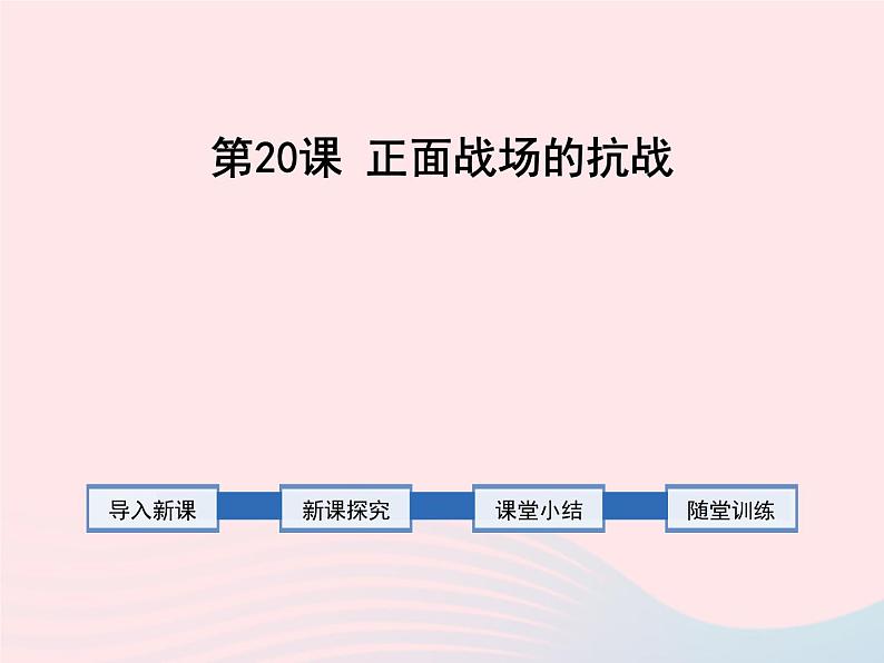 2022八年级历史上册第六单元中华民族的抗日战争第20课正面战场的抗战教学课件新人教部编版第1页