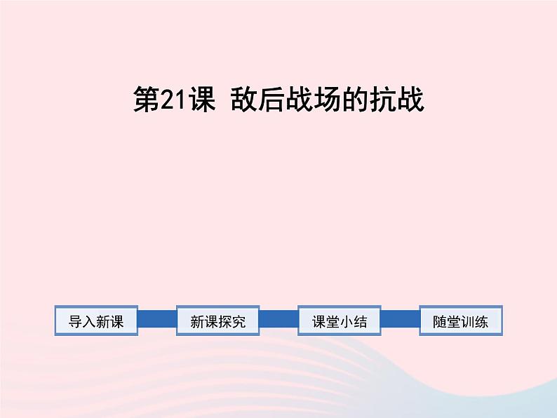 2022八年级历史上册第六单元中华民族的抗日战争第21课敌后战场的抗战教学课件新人教部编版01