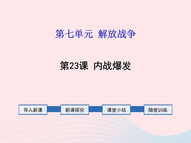 2022八年级历史上册第七单元人民解放战争第23课内战爆发教学课件新人教部编版01