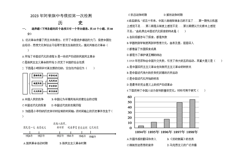 2023年内蒙古呼伦贝尔市阿荣旗中考一模历史试题(含答案)01