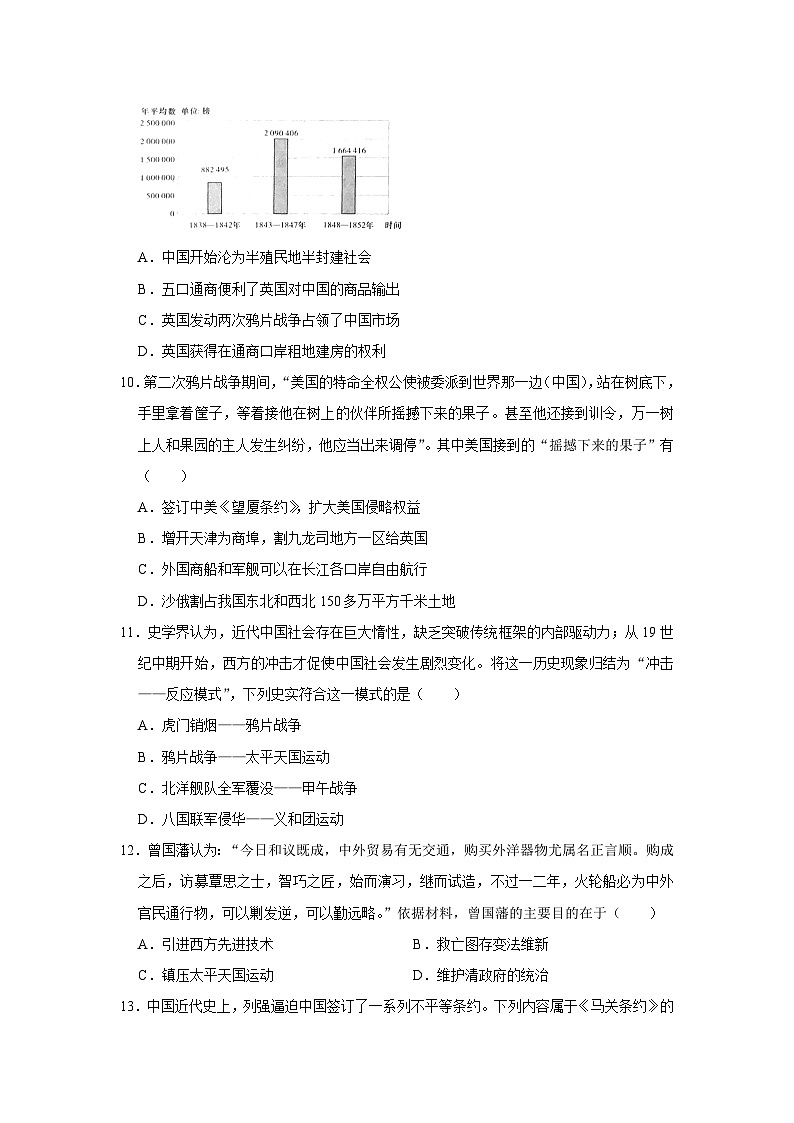 2023年湖南省长沙市长郡教育集团中考历史一模试卷（含答案）03