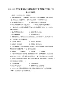 2022-2023学年安徽省亳州市蒙城县庄子中学联盟八年级（下）期中历史试卷（含解析）