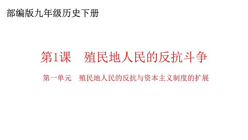 1.1 殖民地人民的反抗斗争 课件 2022-2023学年部编版九年级历史下册01