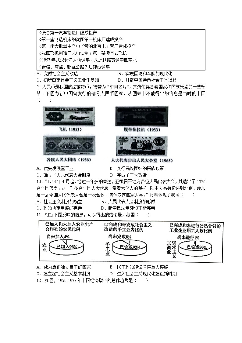 广东省中山市小榄镇2022-2023学年八年级下学期期中历史试题02