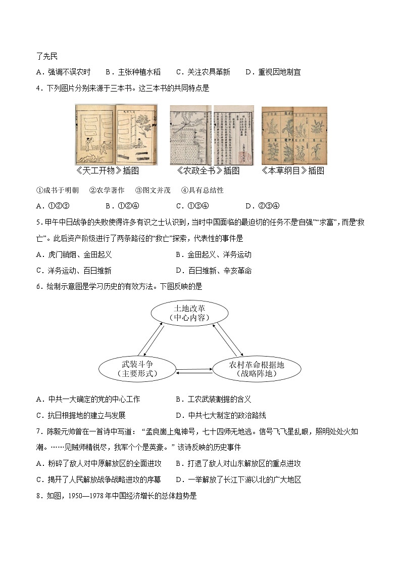 2023年中考历史押题卷02（江苏无锡卷）（考试版）A4第2页