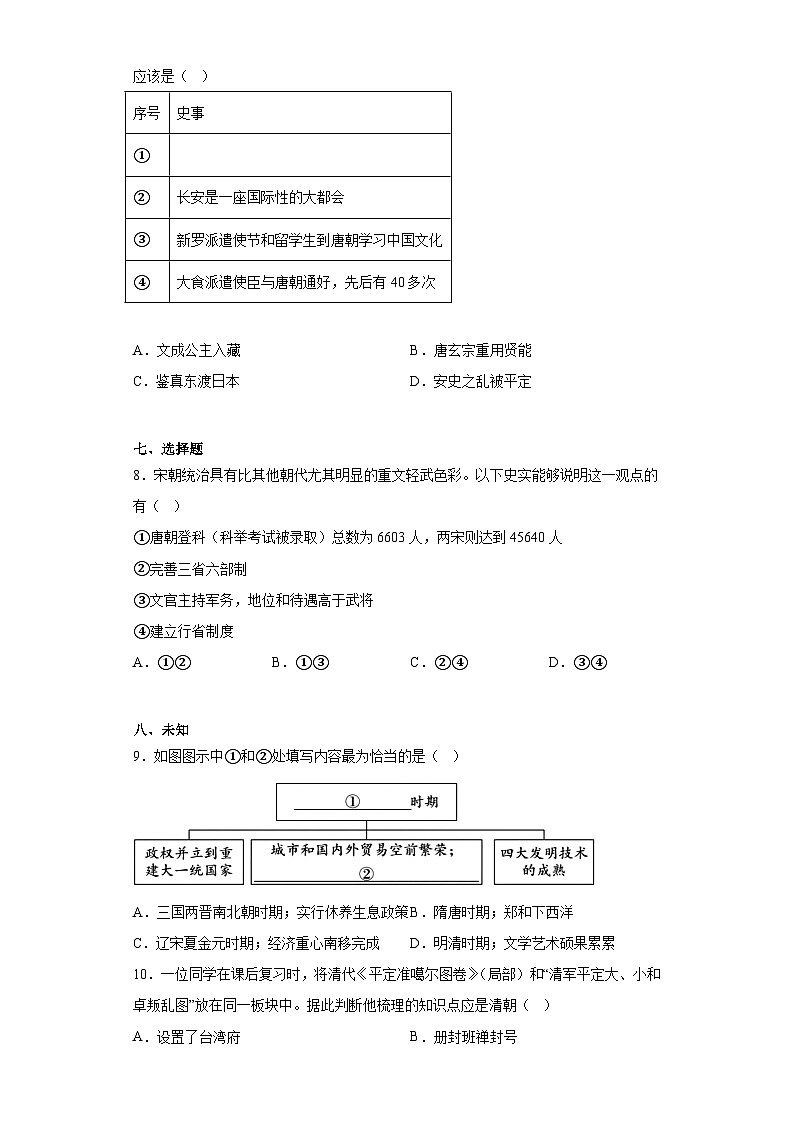 2023年北京市东城区中考一模历史试题（无答案）03
