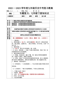 2022---2023学年度九年级历史中考七年级历史下册复习教案