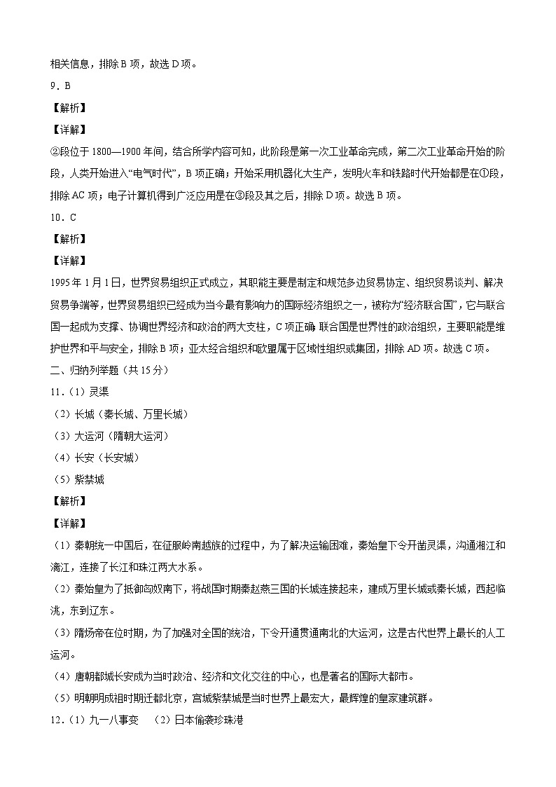 历史-（吉林02卷）【试题猜想】2023年中考考前最后一卷（全解全析）第3页