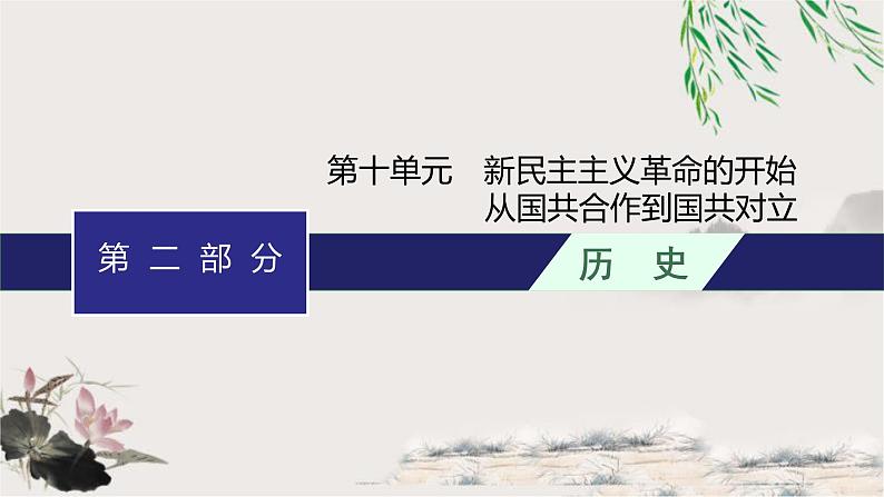 人教版中考历史复习第10单元新民主主义革命的开始从国共合作到国共对立课件01