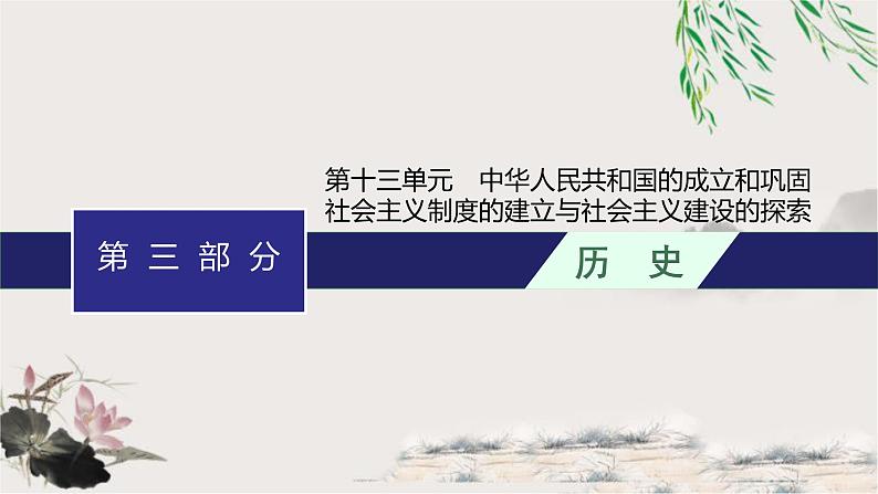 人教版中考历史复习第13单元中华人民共和国的成立和巩固社会主义制度课件第1页