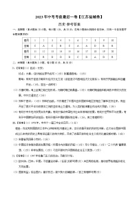 历史（江苏盐城卷）2023年中考考前最后一卷（参考答案）