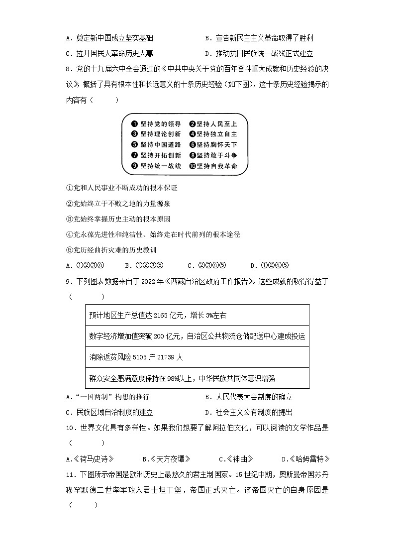 2023年中考历史冲刺最后压轴卷03（安徽卷）03