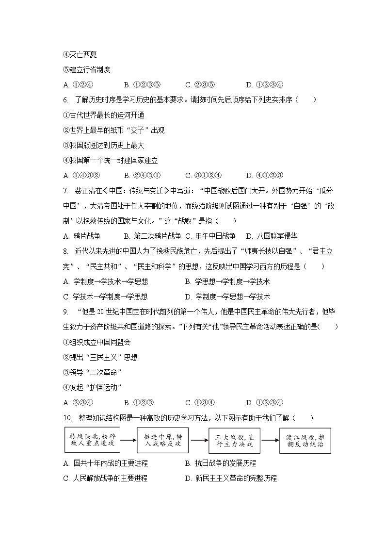 2023年天津市西青区中考历史二模试卷（含解析）02