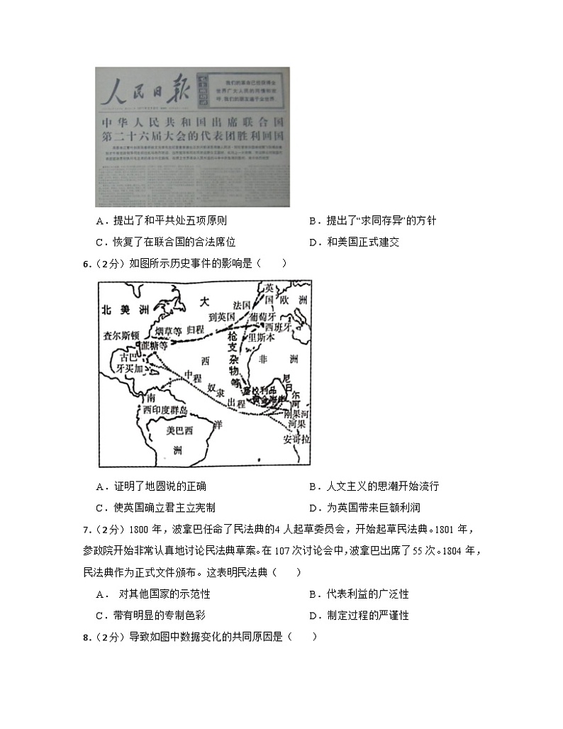 2023届河北省石家庄市中考历史阶段性适应模拟试题（4月）含解析第2页