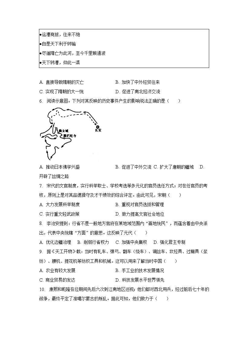 2023年广东省新会市中考历史模拟试卷（5月份）（含解析）第2页