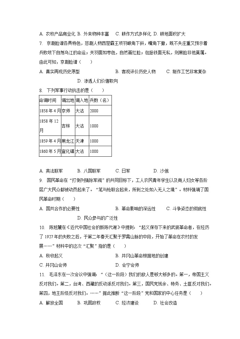 2023年河南省洛阳市中考历史二模试卷（含解析）第2页