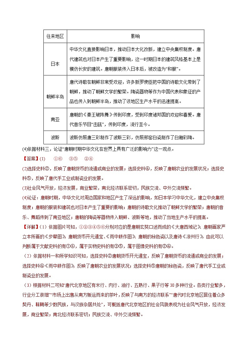 【期末综合复习】部编版历史七年级下册 题型突破练习03  探究论述10题02