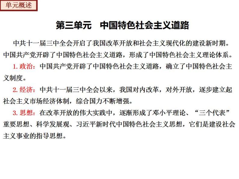 【期末综合复习】部编版历史八年级下册 复习串讲课件03 中国特色社会主义道路03