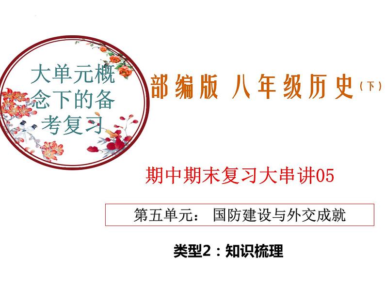 【期末综合复习】部编版历史八年级下册 复习串讲课件05 国防建设与外交成就（类型2  考点梳理）01