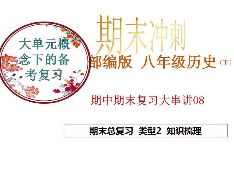 【期末综合复习】部编版历史八年级下册 期末总复习串讲课件（类型2 考点梳理）01