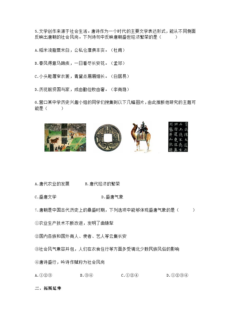 第3课 盛唐气象 课时训练(含答案)02