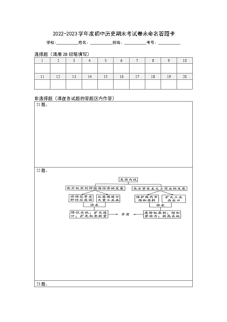 部编版2022-2023学年度七年级下册历史期中考试卷第3页