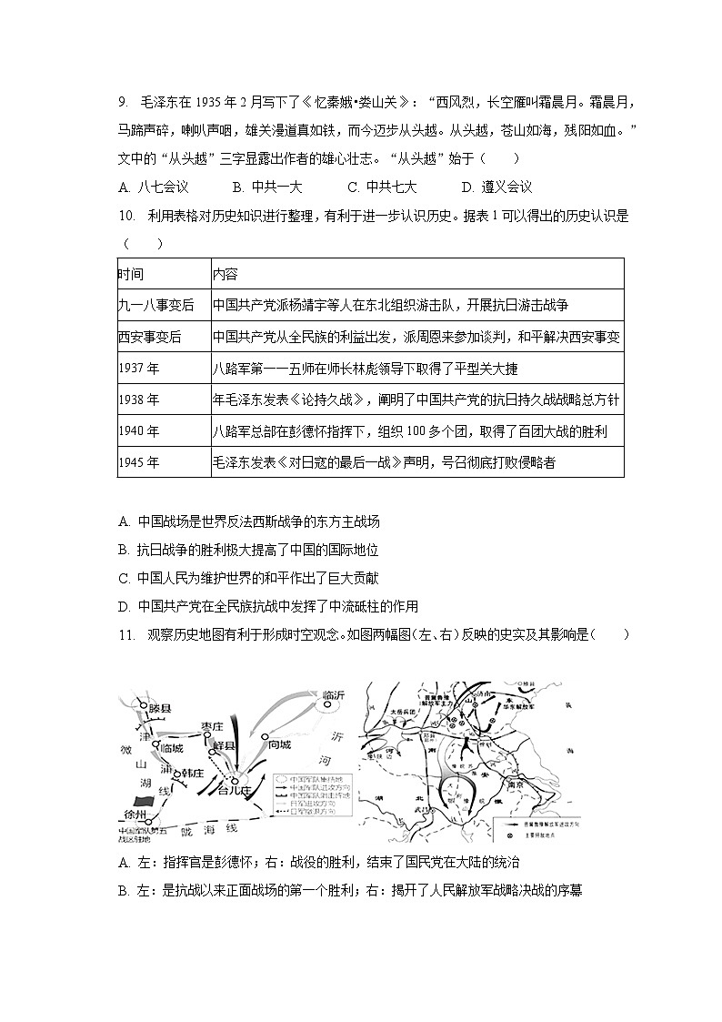 2023年山东省济宁市泗水县中考历史二模试卷（含解析）03
