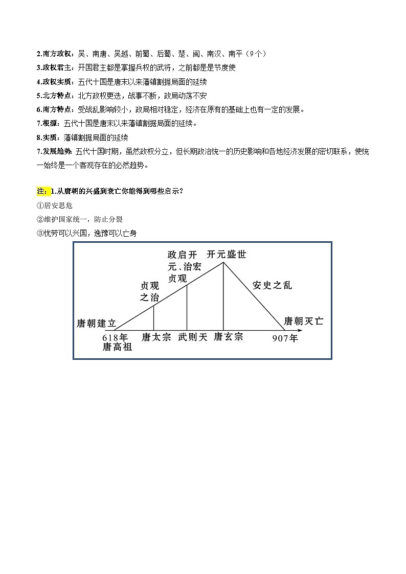 第5课  安史之乱与唐朝衰亡 复习 导学案03