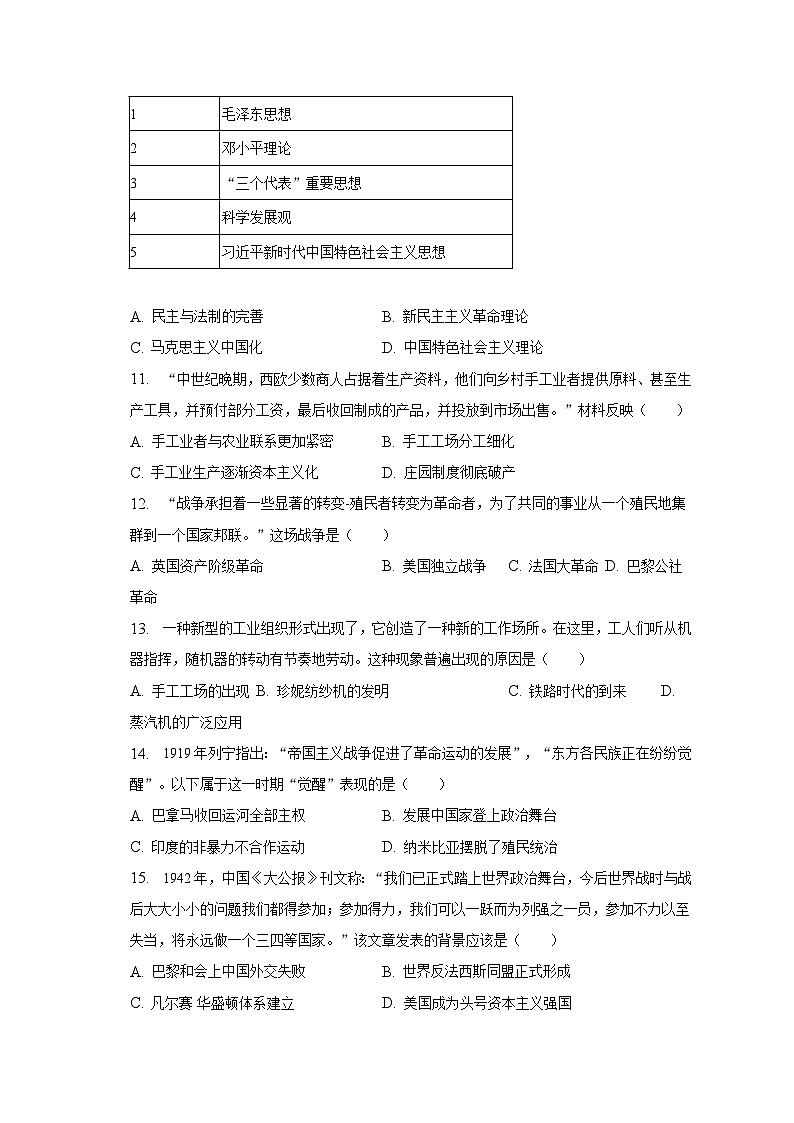 2023年江苏省南通市海安市中考二模历史试题（含解析）03