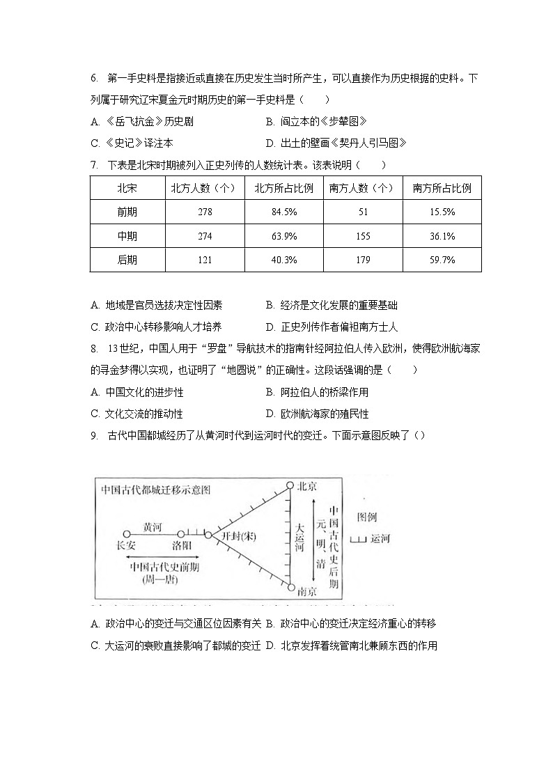 2023年广东省揭阳市榕城区中考历史二模试卷（含解析）02