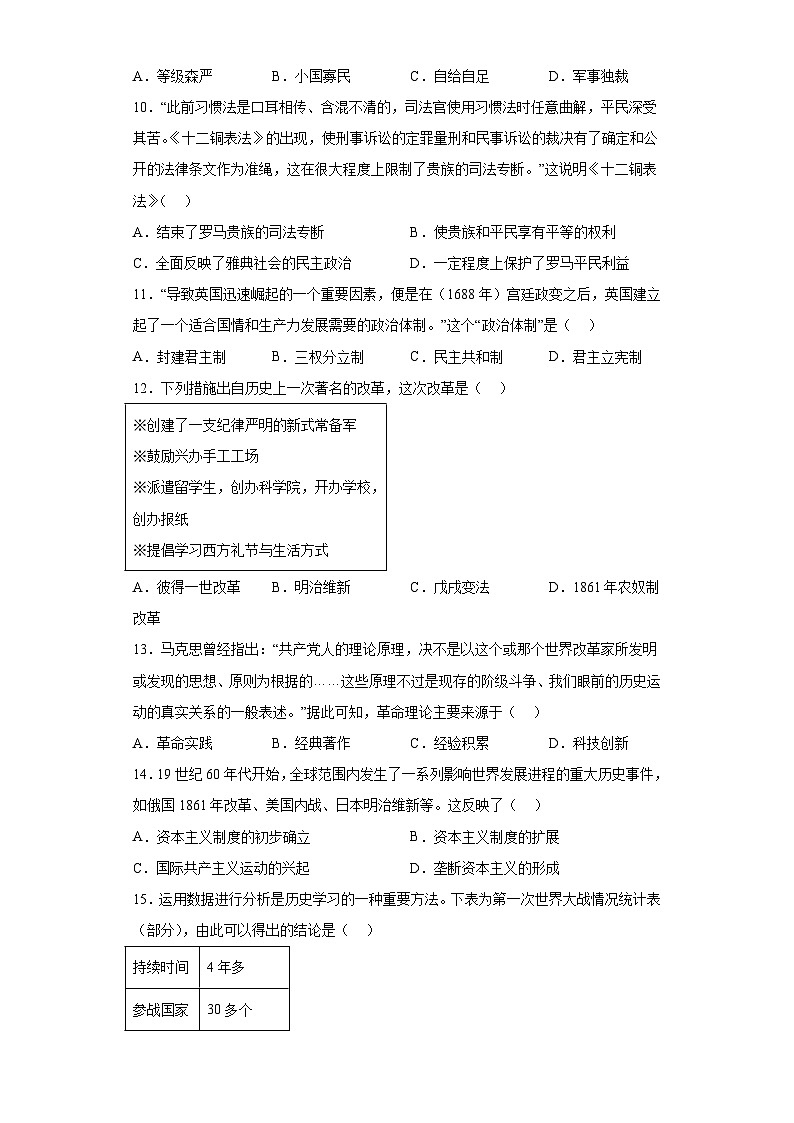 2023年山东省菏泽市巨野县中考三模历史试题（含答案）第3页